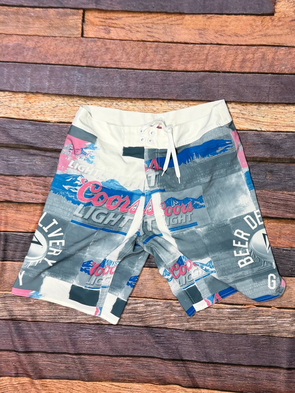 Coors Light Beer Swim Trunks Bathing Suit Board Shorts Men's Swimwear